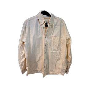 Eddie Bauer Butter Yellow Oxford Shirt Cotton Relaxed Fit Size XL